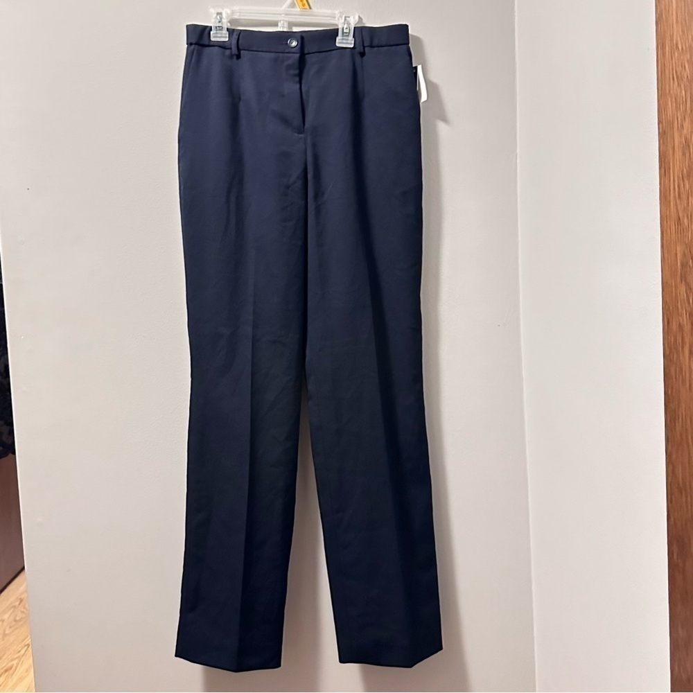 Classic Women's Straight-Leg Dress Pants - Navy - Picture 9 of 12